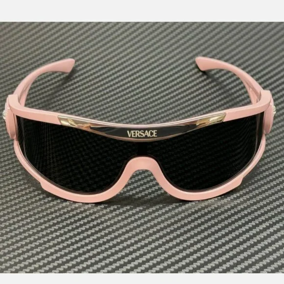 VERSACE Pink Dark Grey Unisex 60 mm Sunglasses is available  display picture 3
